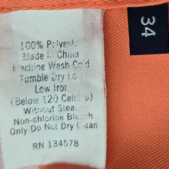 Vineyard Vines Link Shorts Men's Bright Orange Golf Flat Front Bold Preppy 34 - Picture 6 of 6